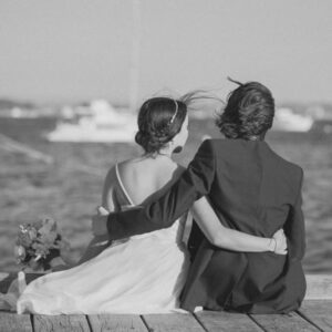 Young couple watching the river and the boats at Mossman park in perth