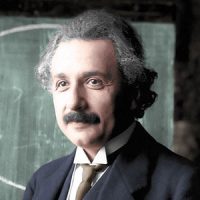 black-and-white-photo-colourisation Photo colourisation of an Albert Einstein's black and white photography