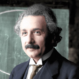 Photo colourisation of an Albert Einstein's black and white photography